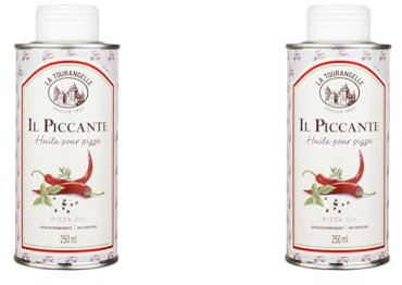 Huile Il Piccante La Tourangelle 250ml - Huile piquante pour pâtes et pizza - idéale pour les spécialités italiennes (Lot de 2)