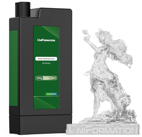 UNIFORMATION 1.2KG Boxed Wasser abwaschbar Harz leicht zu reinigen schnell 3D-Drucker Harz Photopolymer niedrige Viskosität schnelle für GK3 Serie SLA/LCD/DLP Drucken Clear