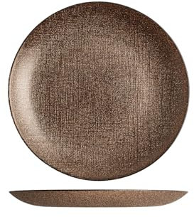 H&H-Regent, set 6 piatti frutta, piatti natalizi, in vetro, effetto glitter, bronzo, 21,5 cm