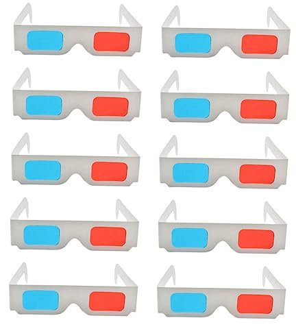 Artibetter 50pièces Lunettes Anaglyphes Carton Accessoire pour Films Et Jeux Léger Et Portable