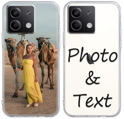 Kivlclri Funda Personalizada para Xiaomi Redmi Note 13 5G 6,67'', Personalizable Case con Foto Imagen Nombre Texto Diseño, Personalizado Carcasa Custom Cover para Redmi Note 13 5G, Transparente