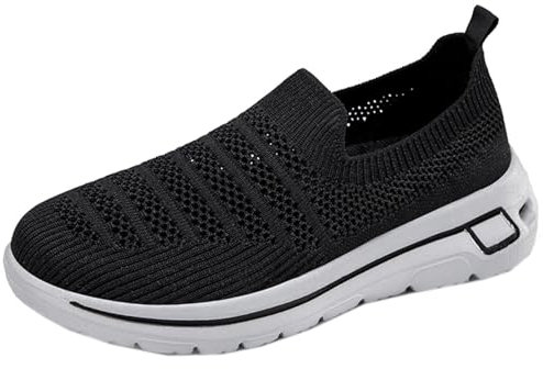 CUTEHEELS Atmungsaktive Herren-Wanderschuhe, Fußgewölbeunterstützende Sneakers für Outdoor & Stadt(Schwarz, 43)