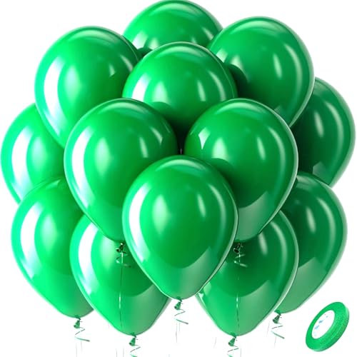 Ovanda 20 Stück 10 Zoll Luftballons Grün,Grüne Ballon Girlande Bogen,Latex Helium Luftballon Dunkelgrüne,Ballon Geburtstag Bunt,für Hochzeit,Valentinstag,Geburtstag,Taufe,Kommunion,Babyparty,Jahrestag