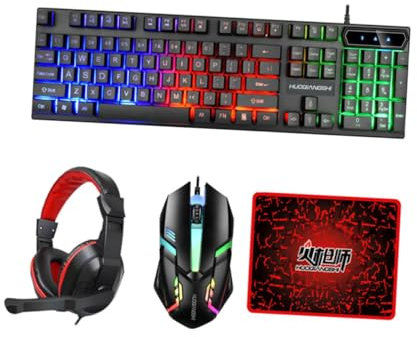 Vaguelly Gaming Keyboard and Mouse Backlit Mechanical Keyboard Wired Optical Mouse and for Office and