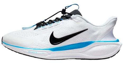Nike Men's Pegasus Easy on Sneaker, White/Metallic Silver/Black/Blue Hero, 8 UK