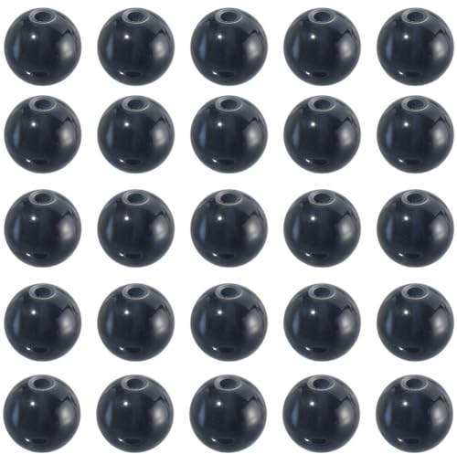 PONABEADIY 1 Box 6MM 120PCS Black Onyx Beads Natural with Holes Round Stone Gemstone Crystal Polished Smooth Loose Spacer Bead Bulk for Jewellery Making Earrings Bracelets Necklaces DIY Craft Supply