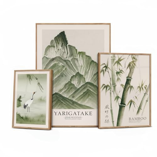 canvea Yarigatake Berg Japen Poster Set | 3er Bilder Set für Ruhe & Innere Kraft Deko | Moderne Wandbilder | Premium Kunstdrucke für stilvolle Wohnräume