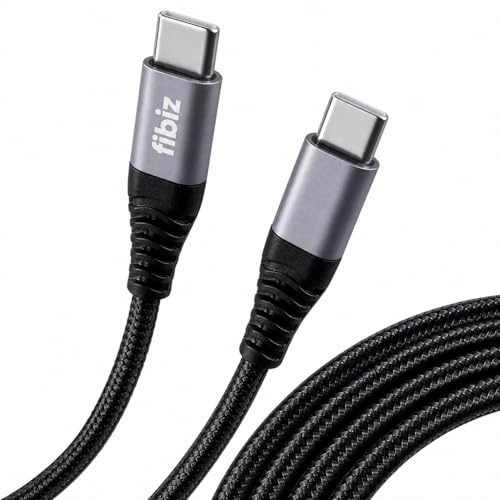 fibiz 2m 100W USB-C to USB-C Cable, PD 3.0 Fast Charging Cable | PPS for Samsung Galaxy & iPhone; durable nylon-braided; for MacBook, ThinkPad & iPad; E-Marker; 480 Mbps