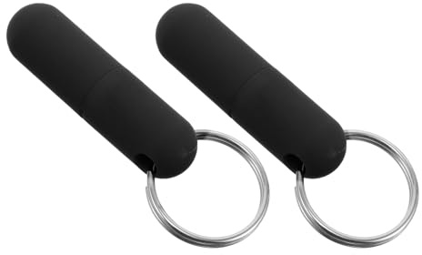 Perforateur de Cigares Porte-clés 2 Pièces en Métal et Caoutchouc Noir