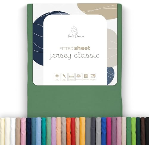 Soft Dream Spannbettlaken 140x200 cm Baumwolle Jersey | Kaktus | Steghöhe 30 cm | 150 g/m² | gekämmte Baumwolle | OEKO-TEX Standard 100