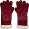 styleBREAKER warme Handschuhe mit Strass und Fleece, Winter Strickhandschuhe, Damen 09010010, Farbe:Bordeaux-Rot meliert (One Size)