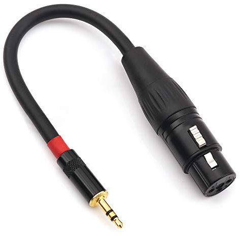 NANYI-XLR Kabel Audio Adapter 3,5 mm (1/8) TRS Stereo XLR Buchse Interconnect Audio Mikrofonkabel für iPod.Mobile.Powered Speakers 0.2m/1.6ft
