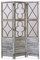 Homestyle4u 1859, Paravent Raumteiler 3 teilig, Holz Vintage Design, Weiß Grau