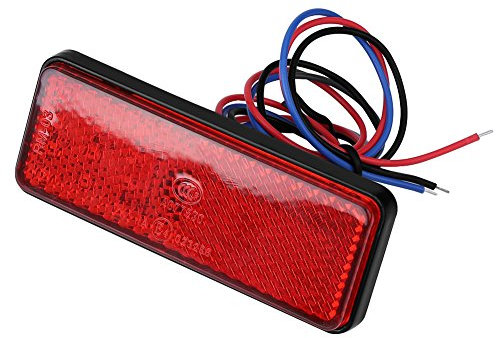LED Faro Posteriore Moto, Universale Luce del Freno Rettangolo Faro di Coda Freno Luce Stop Lampada Riflettore per Motorcycle ATV Quad Dirt Bike (Rosso)