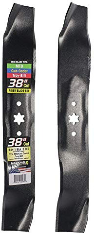 MaxPower 561531 Lot de 2 lames pour coupe MTD 38 Remplace 742-0610, 742-0610A, 942-0610A