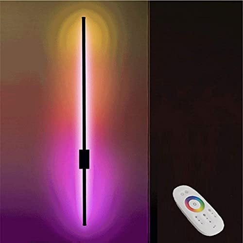 ANKBOY® LED Wandlampe RGB Wohnzimmer Eckleuchten, Moderne 15W Wandleuchten Dimmbar mit Fernbedienung Farbwechsel Aluminium Innen Beleuchtung für Schlafzimmer Treppenhaus Flur Dekoration, Schwarz