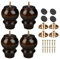 Btowin 4 inch Solid Wood Furniture Legs, 4Pcs Sofa Legs Wooden Bun Feet with Threaded M8 Hanger Bolts & Mounting Plate & Screws for Sofa Cabinet Bed Wardrobe Closet