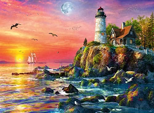 Ravensburger Puzzle 16581 - Leuchtturm am Abend - 500 Teile Puzzle für Erwachsene und Kinder ab 12 Jahren