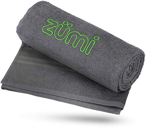 Zumi Camping-Handtuch aus 100% Baumwolle, Ultraleicht, schnell trocknend, sehr saugfähig, weich und umweltfreundlich, kompakt, leicht, für Sport, Boot, Strand, Rucksackreisen, Keine Mikrofaser, Grau