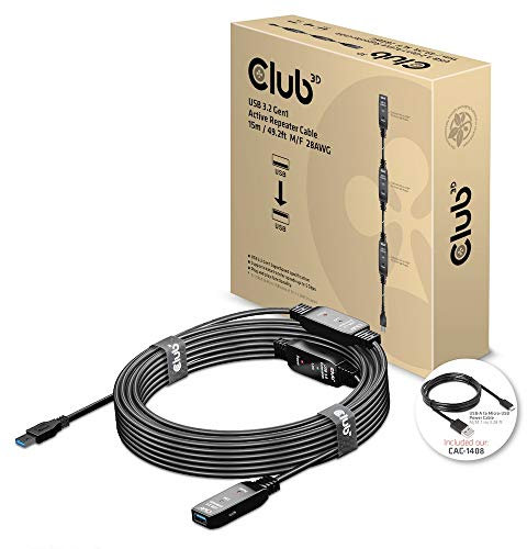 Club 3D USB 3.2 Gen1 Active Extension Cable 15 m Male/B 28AWG