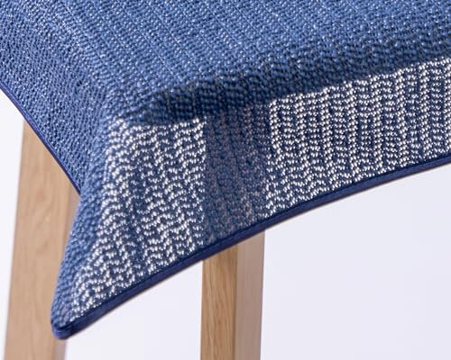 Weichschaum-Tischdecke mit Saum | Blau - Rund - 140cm | Schaumdecke | Klassik-Outdoor-Decke | Garten/Terrasse/Balkon | wetterfest | rutschfest