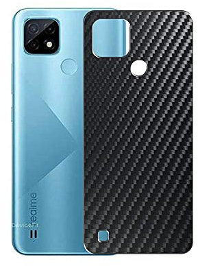 Vaxson 2 Unidades Protector de pantalla Posterior, compatible con realme C21, Película Protectora Skin Piel Negro [No Carcasa Case ]