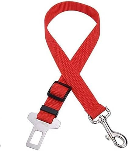 CABLEPELADO Cintura di sicurezza per cani 0,75 metri - Fibbia cintura - Lunghezza regolabile - Cinghia con fibbia - Gancio a 360° - Colore Rosso