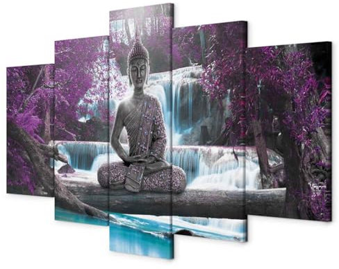 B&D XXL - Akustikbild 225x112 cm Bilder mit Akustikschaumstoff Hochleistungsschallabsorber Schallschutz Leinwandbild XXL 5 tlg Wandbild c-A-0021-b-o