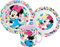Kinder-Geschirr Set mit Teller, Müslischale und Trinkbecher inkl. Besteck (wiederverwendbar) kompatibel zu (Minnie Maus)