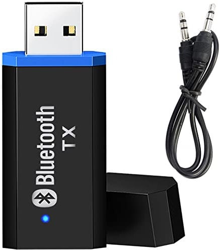 Retoo USB AUX Bluetooth 5.0 Adapter mit 3,5 mm Kabel, Sender, Audio Sender, kompatibel mit Car Audio System, drahtloser Stick Dongle, Plug and Play