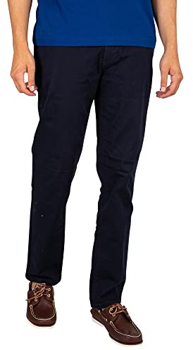 Farah Men's Lawson Twill Chino Trousers, Blue, 36W x 32L