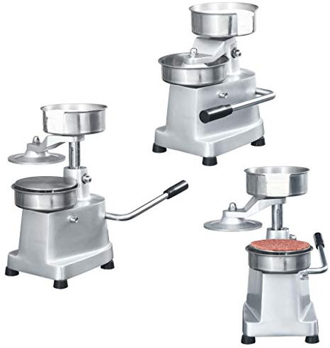 INLIFE Hamburgerpresse mit 500 Trennpapieren Aluminium 13 cm