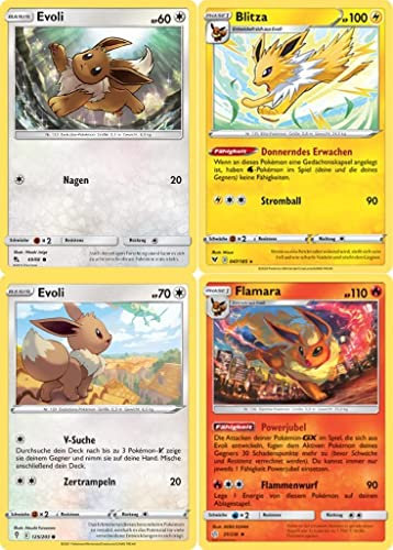 Pokemon Karten - 4er Set - Evoli + Entwicklungen