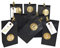Frau WUNDERVoll® DIY Adventskalender zum Befüllen Weihnachtszeit, Blockbodenbeutel 12(L) x7(B) x24(H) cm matt schwarz, Ziffern Gold/Weihnachten, Papiertüten, Kinder, Aufkleber