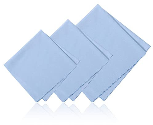 3 Stück Instrumenten Reinigungstuch, Weiches Mikrofaser-Universal-Reinigungstuch, Instrumenten-Poliertuch, geeignet für Gitarre, Violine, Klavier, Messing, Trompete, Sax, Flöte (Blau)