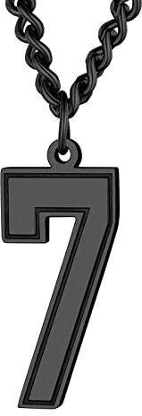 Supcare Herren Zahl 7 Halskette Nummer Sieben Anhänger Glückszahl Anhänger Edelstahl Hip Hop Rapper Modeschmuck Freundschaftkette Accessoire für Jungen Personalisierte Kette