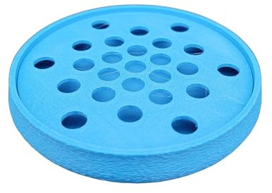 Porte-Savon écologique Rond en matière biosourcée, fabriqué artisanalement en France avec Une Grille Amovible imprimée en 3D pour Un Nettoyage Facile (Bleu)