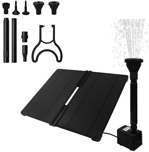YUENFONG 20W Solar Springbrunnen Brunnenpumpe Faltbar Teichpumpe mit verstellbarem Ständer Solarpumpe Solarbrunnen, für Garten, Vogel-Bad, Wasserspiel Dekoration