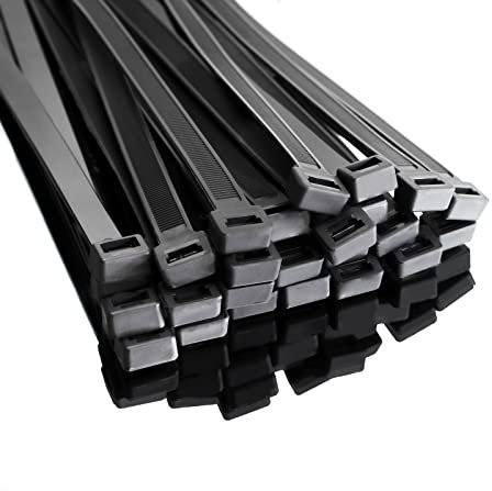 SWEED 250 Pack of Heavy Duty Long Black Cable Ties - 600mm with 90kg Tensile Strength Zip Ties, UV Resistant for Industrial, Domestic, Garage and Garden Use