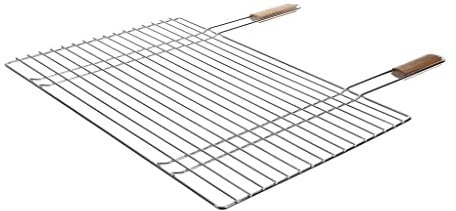 RUECAB - Griglie da cucina per barbecue e affumicatore - Griglia per barbecue semplice, griglia rettangolare, griglia barbecue 60 x 40 - Materiale: acciaio cromato - Dimensioni: 60 x 40 x 1 cm -