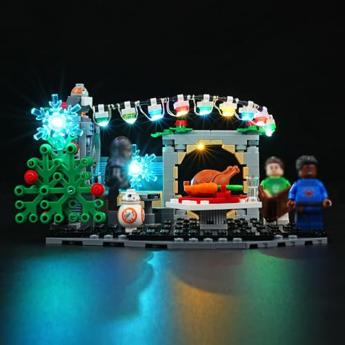 cooldac Led Licht Kit Kompatibel mit Lego Star Wars 40658 Millennium Falcon Weihnachtsdiorama (nur Beleuchtung, Keine Modelle), Kreative Dekorlichter Set Kompatibel mit Lego 40658 Millennium