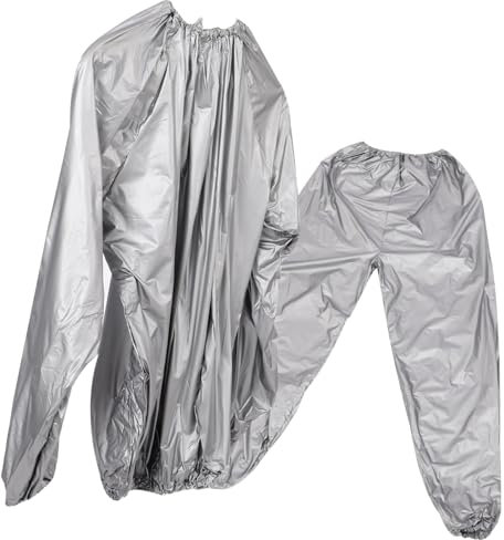 Happyyami Saunaanzug Unisex 0,1mm Silber Schwitzoberteil Und Hose Leichte Flexible Trainingsbekleidung Stoffwechselsteigernd Fitness Sport