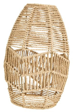 jojofuny Lampenschirm Aus Papierseil Pendelleuchtenschirm Rattan-lampe Weide Pendelschirm Rope Rattan Basket Bauernhaus Lampenschirm Rope Woven Pendant Lampshade Korb Lampe Leuchter Runden