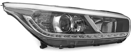EDA PREMIUM auto Scheinwerfer Rechts 92102A2220 passend für KIA CEE'D EU, 12-18 mit Motor, DRL (LED)