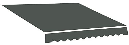 Outsunny Toile de Rechange Store banne - Lambrequin Vagues Douces - Polyester Haute densité 280 g/m² Anti-UV dim. 3,82L x 2,4l (avancée) m Gris