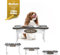 HQ4US 4LEGS Elevated Dog Bowl for Medium Dogs, DIY Dog Name Wood Raised Dog Bowl Stand with 2 Stainless Steel Bowls, Dog Food Bowl Stand with Anti-Slip Feet, Raised Dog Feeder Easy to Clean
