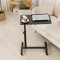 HUOLE Table d'appoint à roulettes, pour lit et canapé, Réglable en Hauteur, Plateau inclinable, Couleur Bois -60 * 34,5 * 58-90 cm (Noir)
