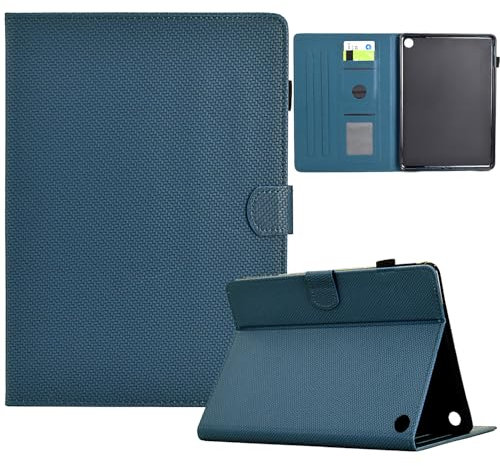 Custodia Cover per Amazon Kindle Fire HD 7 2022, Mldjomid Tablet Custodia Protettiva Magnetica Cover con Sonno Sveglia per Kindle Fire 7 2022 - Texture in Fibra - Bleu royal