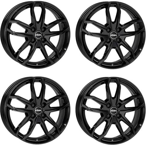 4x Rial Felgen Alufelgen Lucca 6.5Jx16 ET40 4x100 diamant-schwarz kompatibel mit VOLKSWAGEN cross UP! e-UP! Lupo UP!