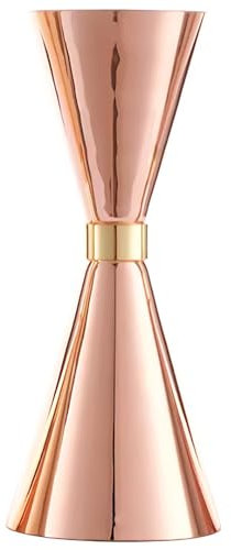 BarBits Japanese Cone Cocktail Jigger - Copper Plated with Gold Band, Professional Drink Spirit Measure, 25ml - 50ml